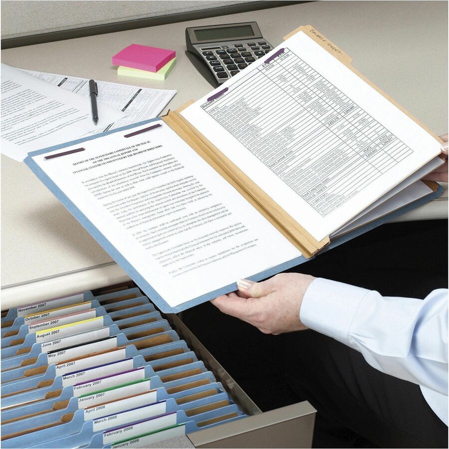 Smead SafeSHIELD 2/5 Tab Cut Letter Recycled Classification Folder - Alternate-Image4