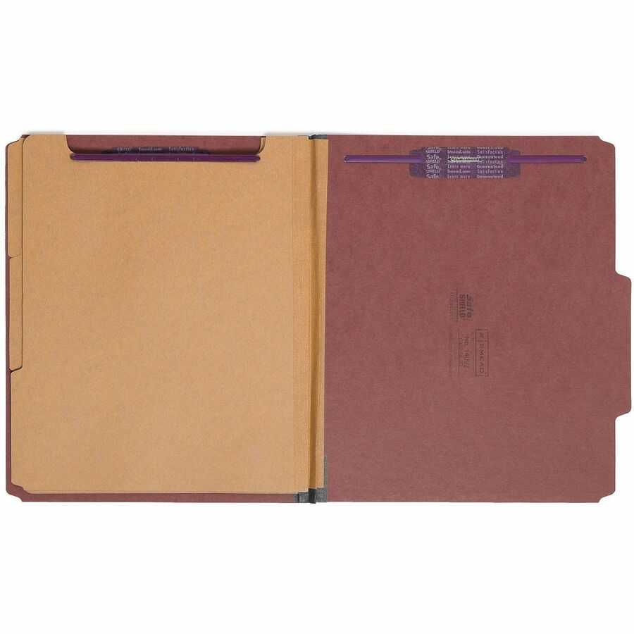 Smead SafeSHIELD 2/5 Tab Cut Letter Recycled Classification Folder - Front