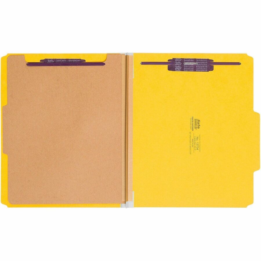 Smead SafeSHIELD 2/5 Tab Cut Letter Recycled Classification Folder - Front