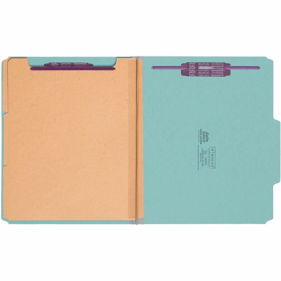 Smead SafeSHIELD 2/5 Tab Cut Letter Recycled Classification Folder - Front