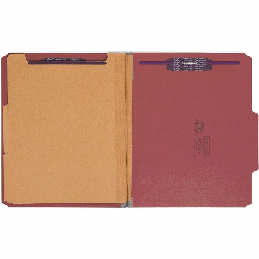 Smead SafeSHIELD 2/5 Tab Cut Letter Recycled Classification Folder - Front