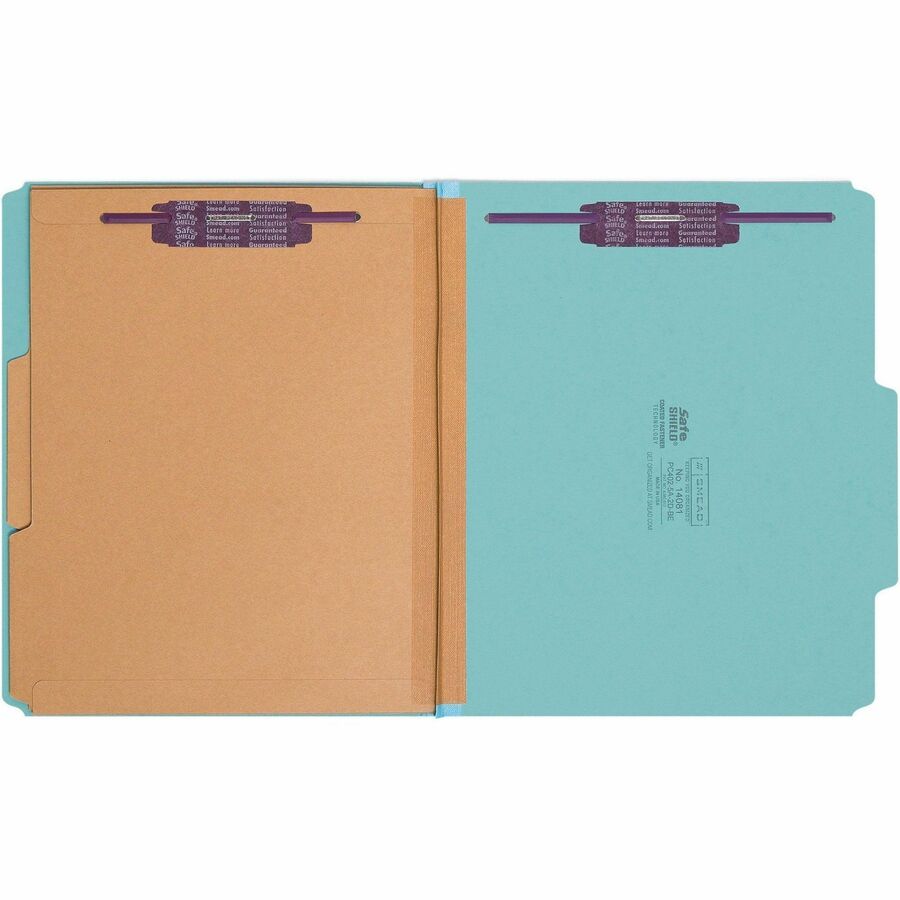 Smead SafeSHIELD 2/5 Tab Cut Letter Recycled Classification Folder - Front