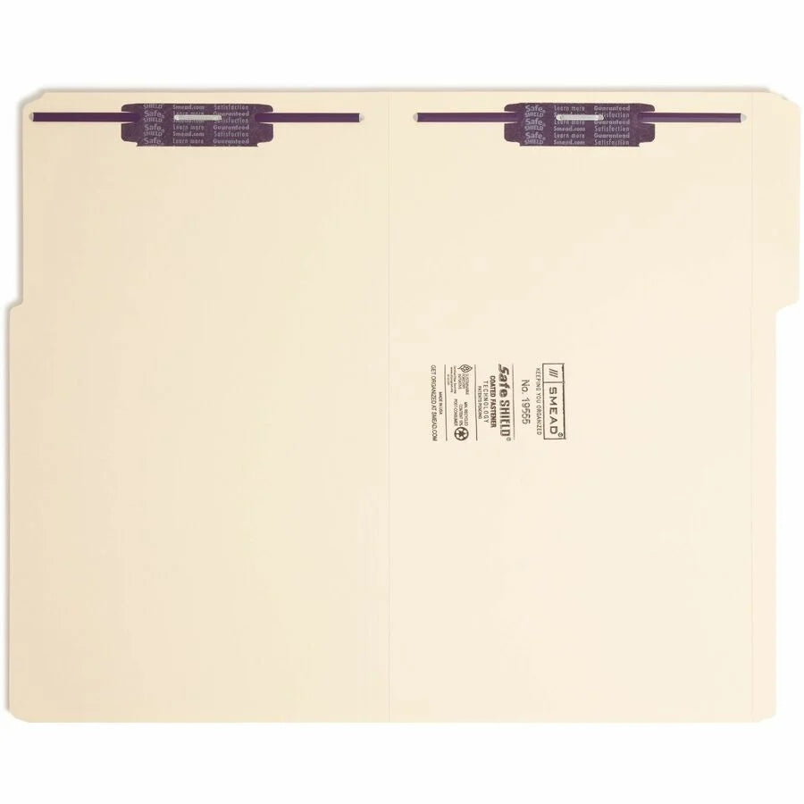 Smead SafeSHIELD Legal Fastener Folder - 8.5’’ x 14’’ - 3/4’’ Expansion - 50/Box - Folders