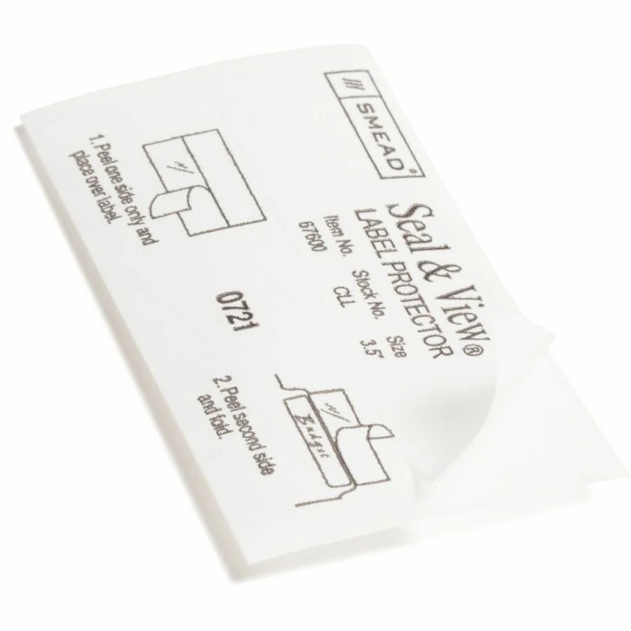 Smead Seal and View Label Protectors: Clear Polylaminate 1.68’’ x 3.50’’ 100/Pack - Filing Labels