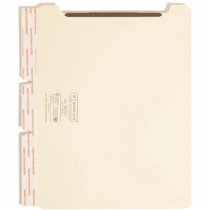 Smead Self-Adhesive Folder Dividers: Twin-Prong Fastener Letter Size 100/Box - Filing Accessories