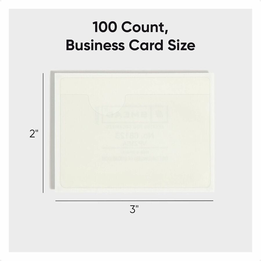 Smead Self-Adhesive Pockets - 3’’ Length - Clear - Poly - 100 / Box - Filing Jackets &