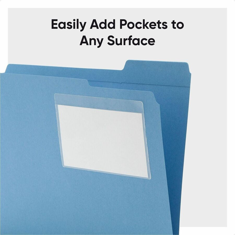 Smead Self-Adhesive Pockets - For 5 5/16’’ x 3 5/8’’ Sheet - Clear - Poly - 100 / Box - Filing Jackets &