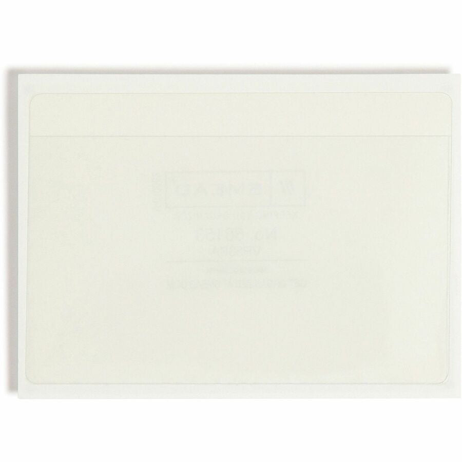 Smead Self-Adhesive Pockets - For 5 5/16’’ x 3 5/8’’ Sheet - Clear - Poly - 100 / Box - Filing Jackets &
