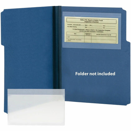 Smead Self-Adhesive Pockets: Clear Poly 9’’ x 5 9/16’’ - 100/Box - Filing Jackets & Pockets