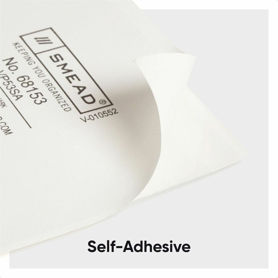 Smead Self-Adhesive Pockets - For 5 5/16’’ x 3 5/8’’ Sheet - Clear - Poly - 100 / Box - Filing Jackets &