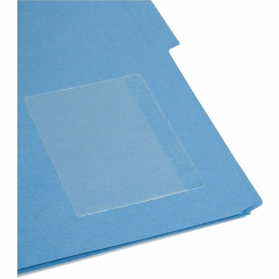 Smead Self-Adhesive Pockets - For 5 5/16’’ x 3 5/8’’ Sheet - Clear - Poly - 100 / Box - Filing Jackets &