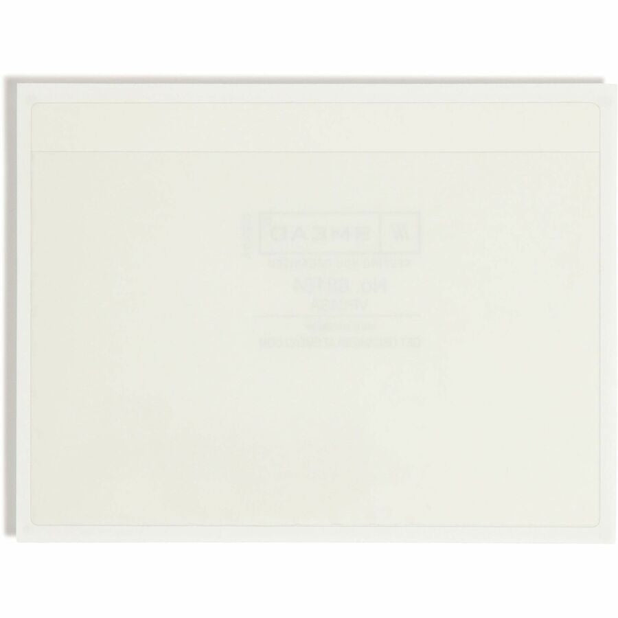 Smead Self-Adhesive Pockets - For 6 1/4’’ x 4 9/16’’ Sheet - Clear - Poly - 100 / Box - Filing Jackets &