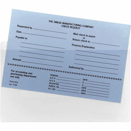 Smead Self-Adhesive Pockets - For 9’’ x 5 9/16’’ Sheet - Clear - Poly - 100 / Box - Filing Jackets &