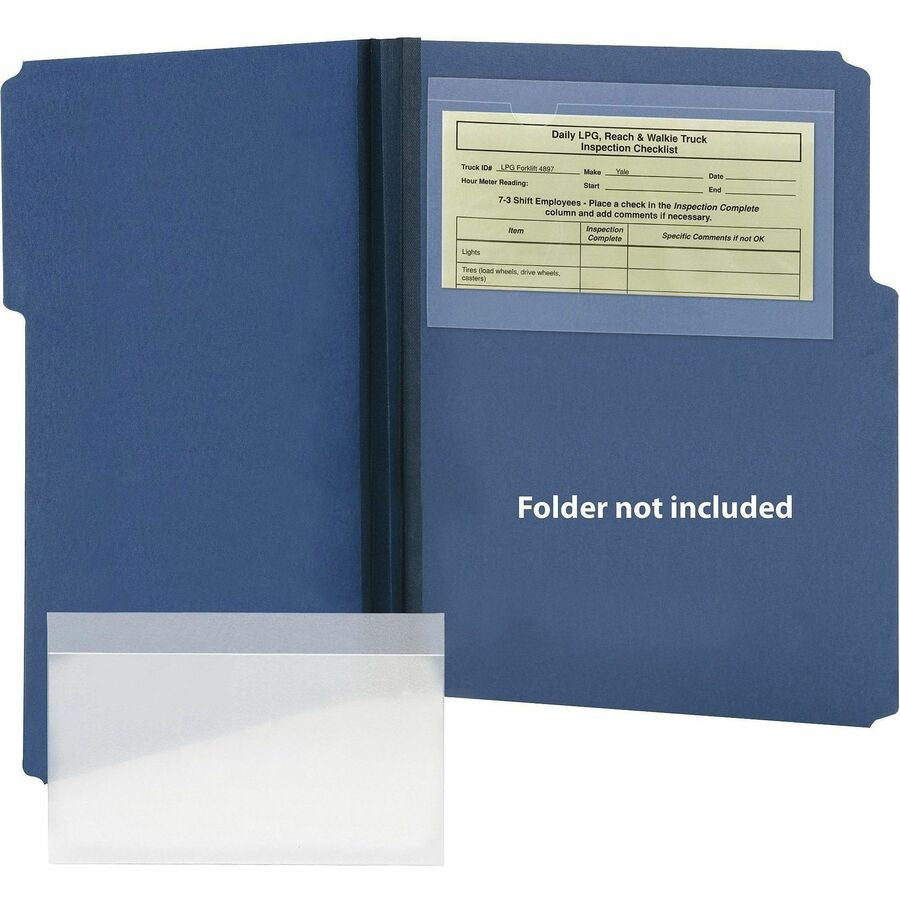 Smead Self-Adhesive Pockets - For 9’’ x 5 9/16’’ Sheet - Clear - Poly - 100 / Box - Filing Jackets &