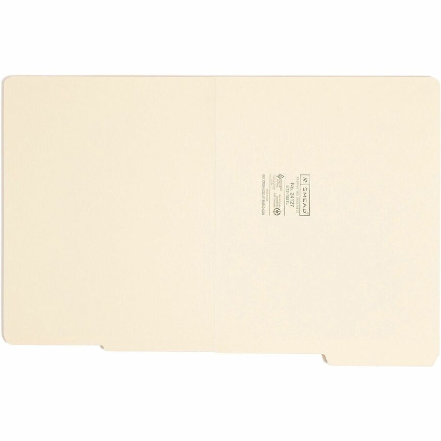 Smead Shelf-Master 1/2 Tab Cut Letter Recycled End File Folder - 8 1/2’’ x 11’’ - 3/4’’ Expansion - Location - Folders