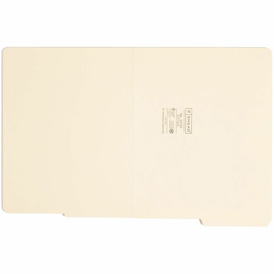 Smead Shelf-Master 1/2 Tab Cut Letter Recycled End File Folder - 8 1/2’’ x 11’’ - 3/4’’ Expansion - Location - Folders