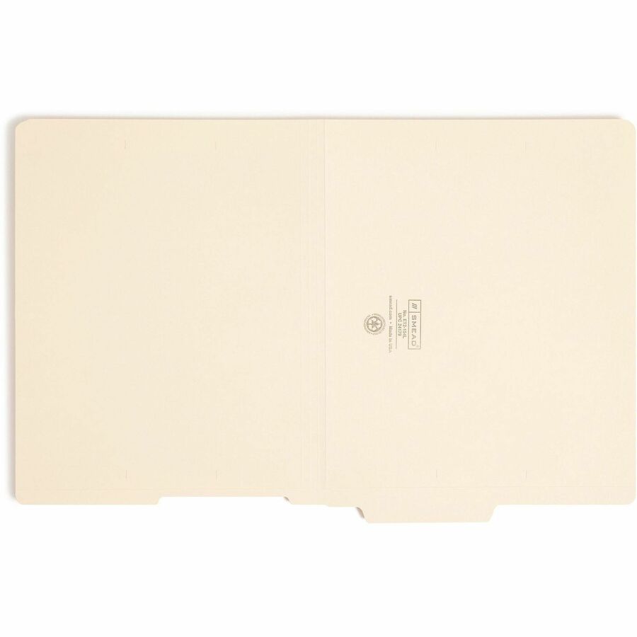Smead Shelf-Master 1/3 Tab Cut Letter Recycled End File Folder - 8 1/2’’ x 11’’ - 3/4’’ Expansion - Location - Folders