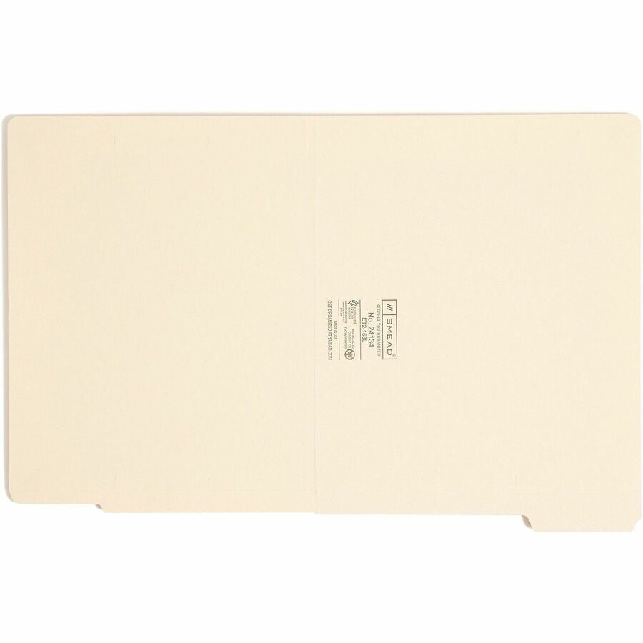 Smead Shelf-Master 1/3 Tab Cut Letter Recycled End File Folder - 8 1/2’’ x 11’’ - 3/4’’ Expansion - Location - Folders