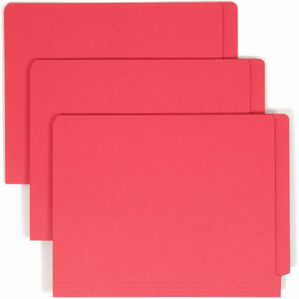 Smead Shelf-Master End Tab File Folder - Heavy Duty Red - 100/Box - Folders