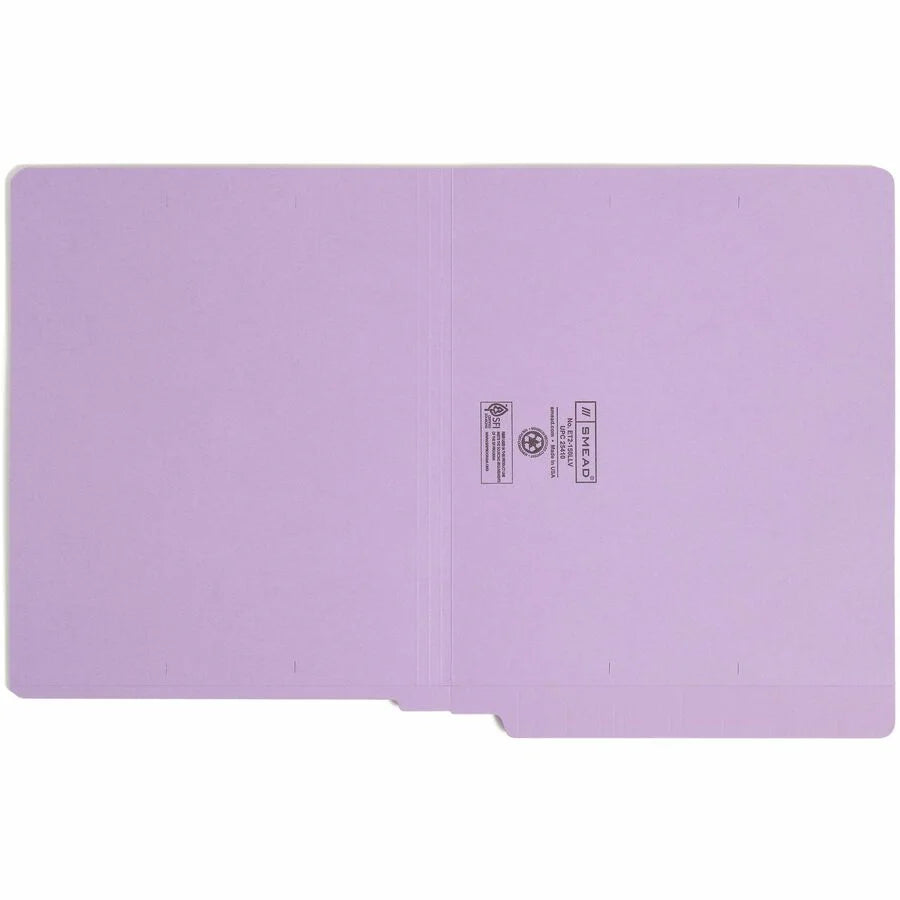 Smead Shelf-Master End Tab File Folders - Heavy Duty Lavender - 100/Box