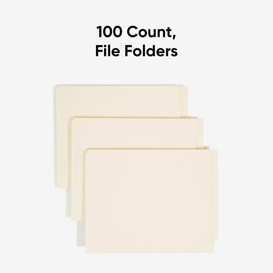 Smead Shelf-Master Straight Tab Cut Letter Recycled End File Folder - 8 1/2’’ x 11’’ - 3/4’’ Expansion - 11 pt. - 2