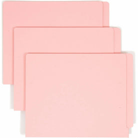 Smead Shelf-Master Straight Tab Cut Letter Recycled End File Folder - 8 1/2’’ x 11’’ - 11 pt. - 2 Plys - Pink