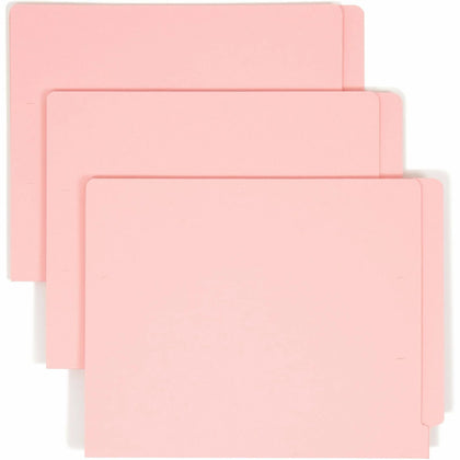 Smead Shelf-Master End Tab File Folders - Pink 11pt 2-Ply - 100/Box