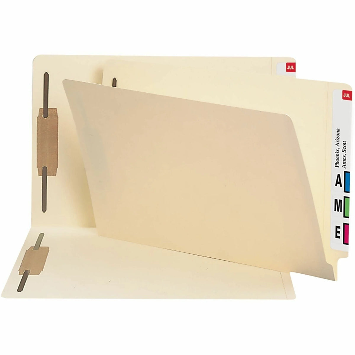 Smead Shelf-Master Straight Tab Cut Legal Recycled Fastener Folder - 8 1/2’’ x 14’’ - 2 2B Fastener(s) - 14 pt. - Plys