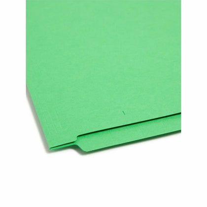 Smead Shelf-Master Recycled Fastener Folder - Heavyweight Green - 50/Box - End Tab Folders