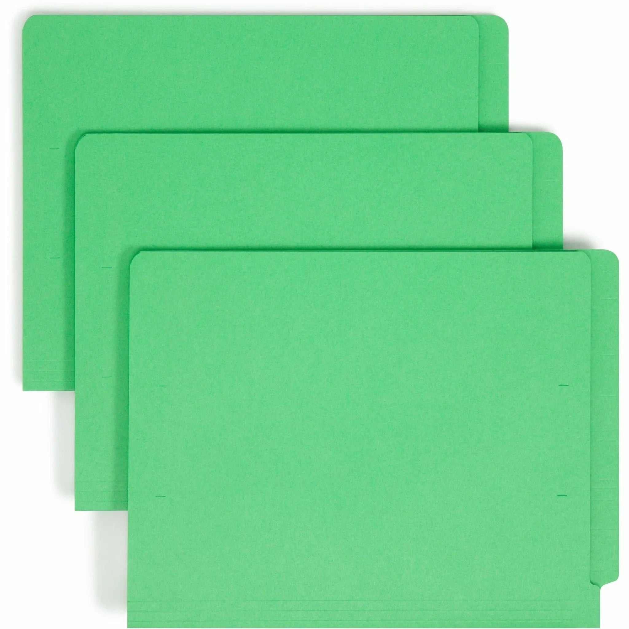 Smead Shelf-Master Recycled Fastener Folder - Heavyweight Green - 50/Box - End Tab Folders