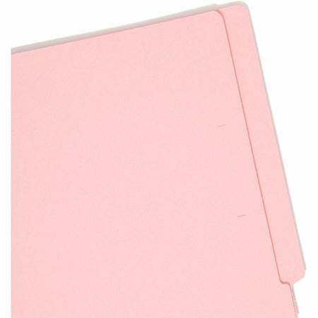 Smead Shelf-Master Straight Tab Cut Letter Recycled End File Folder - 8 1/2’’ x 11’’ - 11 pt. - 2 Plys - Pink