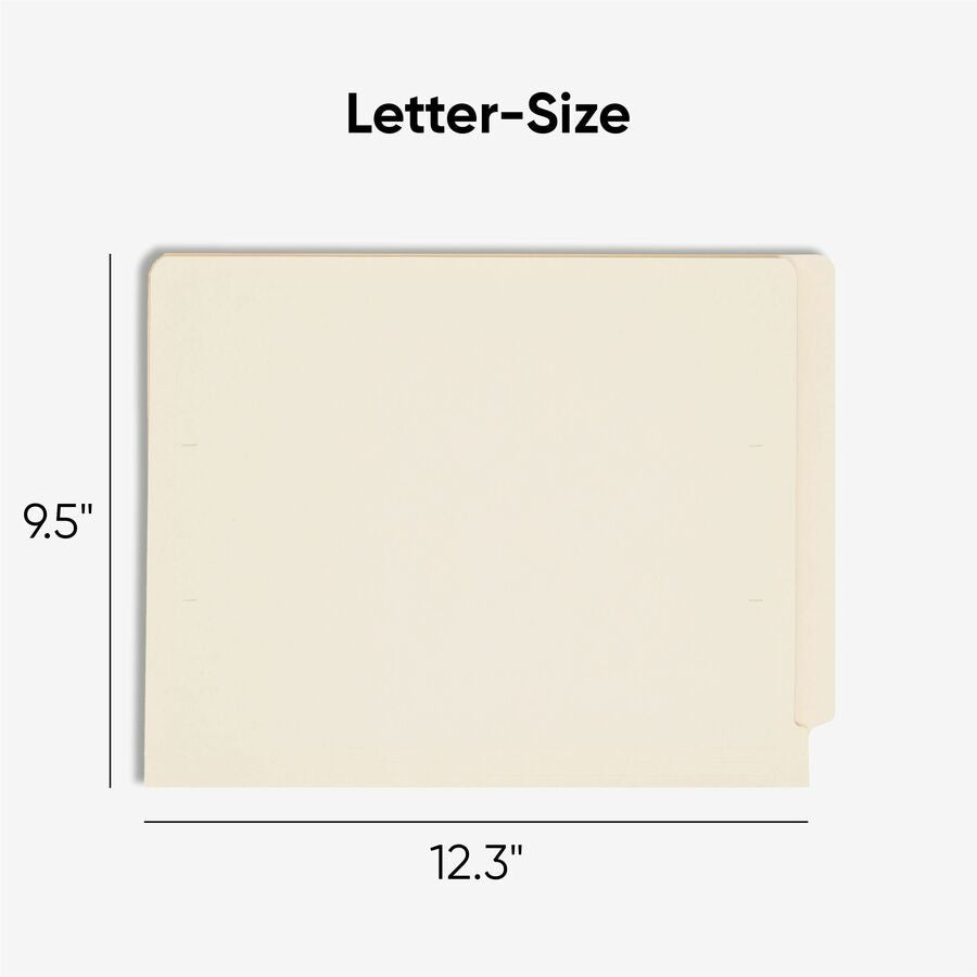 Smead Shelf-Master Straight Tab Cut Letter Recycled End File Folder - 8 1/2’’ x 11’’ - 3/4’’ Expansion - 11 pt. - 2