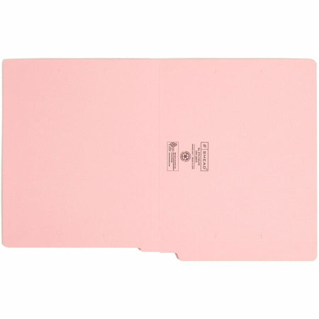 Smead Shelf-Master Straight Tab Cut Letter Recycled End File Folder - 8 1/2’’ x 11’’ - 11 pt. - 2 Plys - Pink