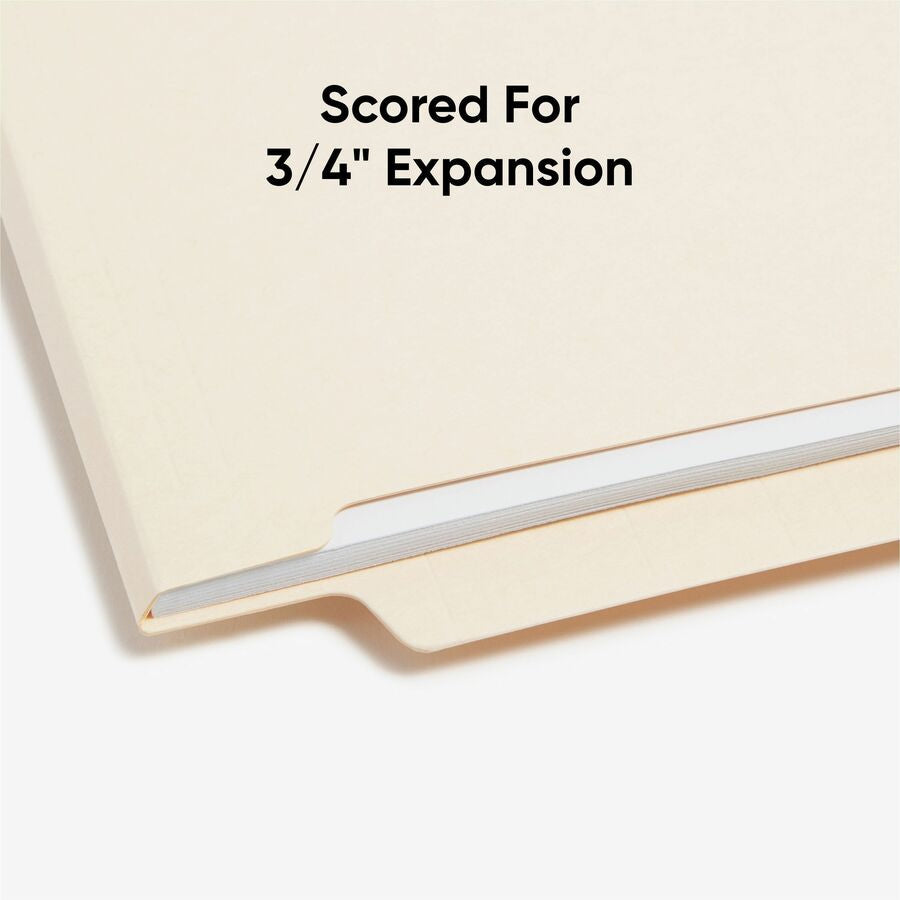 Smead Shelf-Master Straight Tab Cut Letter Recycled End File Folder - 8 1/2’’ x 11’’ - 3/4’’ Expansion - 11 pt. - 2
