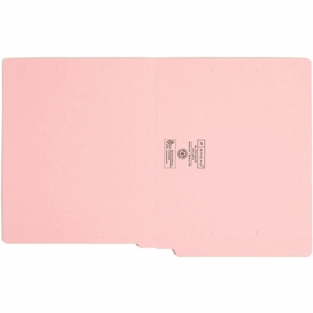 Smead Shelf-Master Straight Tab Cut Letter Recycled End File Folder - 8 1/2’’ x 11’’ - 11 pt. - 2 Plys - Pink