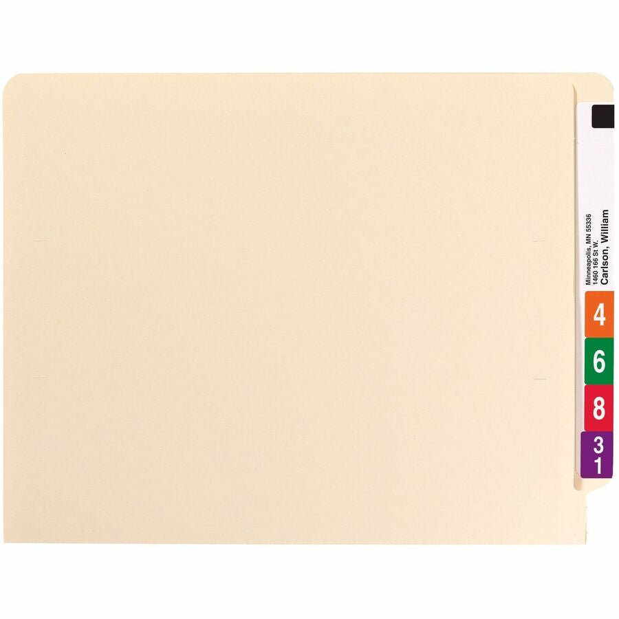 Smead Shelf-Master Straight Tab Cut Letter Recycled End File Folder - 8 1/2’’ x 11’’ - 3/4’’ Expansion - 11 pt. - 2