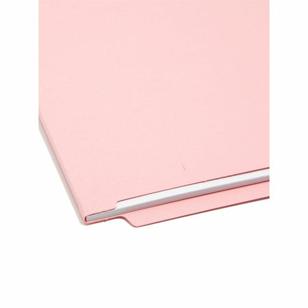 Smead Shelf-Master Straight Tab Cut Letter Recycled End File Folder - 8 1/2’’ x 11’’ - 11 pt. - 2 Plys - Pink