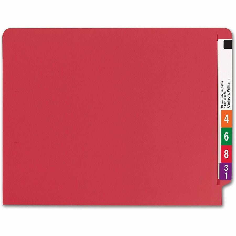 Smead Shelf-Master Straight Tab Cut Letter Recycled End File Folder - 8 1/2’’ x 11’’ - 3/4’’ Expansion - 11 pt. - 2