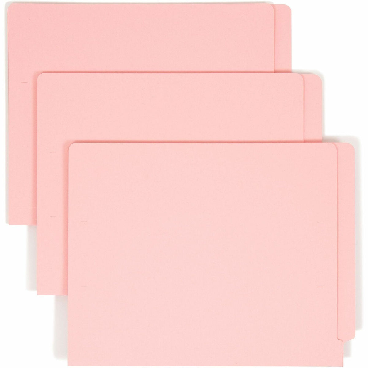 Smead Shelf-Master Straight Tab Cut Letter Recycled End File Folder - 8 1/2’’ x 11’’ - 11 pt. - 2 Plys - Pink