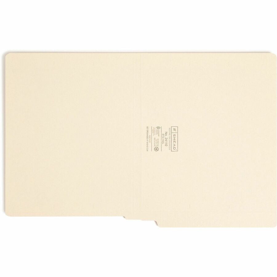 Smead Shelf-Master Straight Tab Cut Letter Recycled End File Folder - 8 1/2’’ x 11’’ - 3/4’’ Expansion - 11 pt. - 2