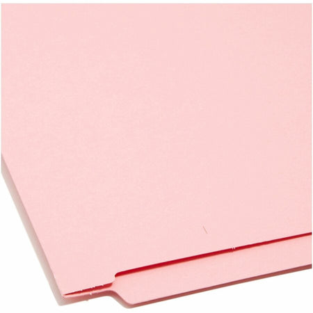 Smead Shelf-Master Straight Tab Cut Letter Recycled End File Folder - 8 1/2’’ x 11’’ - 11 pt. - 2 Plys - Pink