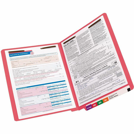 Smead Shelf-Master Straight Tab Cut Letter Recycled Fastener Folder - 8 1/2’’ x 11’’ - 3/4’’ Expansion - 2 2B