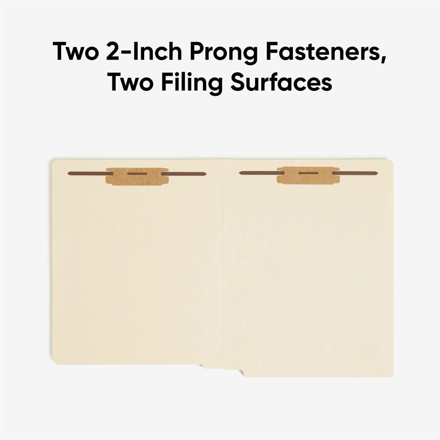 Smead Shelf-Master Straight Tab Cut Letter Recycled Fastener Folder - 8 1/2’’ x 11’’ - 3/4’’ Expansion - 2 2B