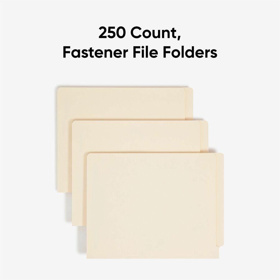 Smead Shelf-Master Straight Tab Cut Letter Recycled Fastener Folder - 8 1/2’’ x 11’’ - 3/4’’ Expansion - 2 2B