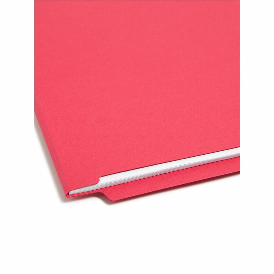 Smead Shelf-Master Straight Tab Cut Letter Recycled Fastener Folder - 8 1/2’’ x 11’’ - 3/4’’ Expansion - 2 2B