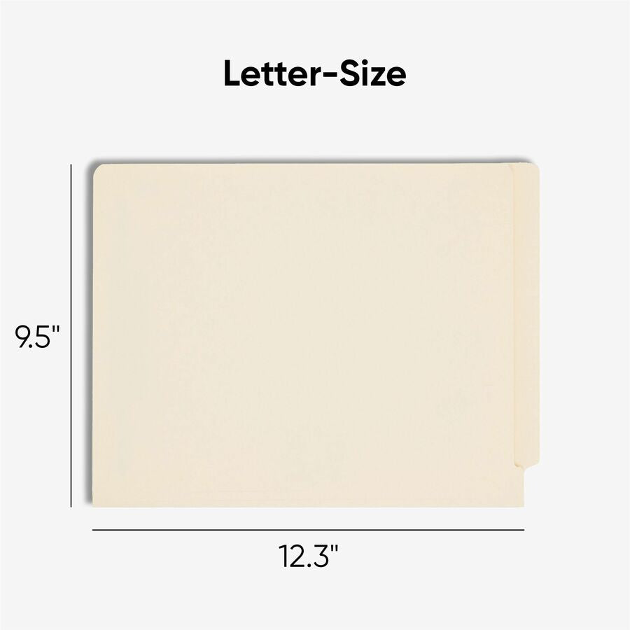 Smead Shelf-Master Straight Tab Cut Letter Recycled Fastener Folder - 8 1/2’’ x 11’’ - 3/4’’ Expansion - 2 2B
