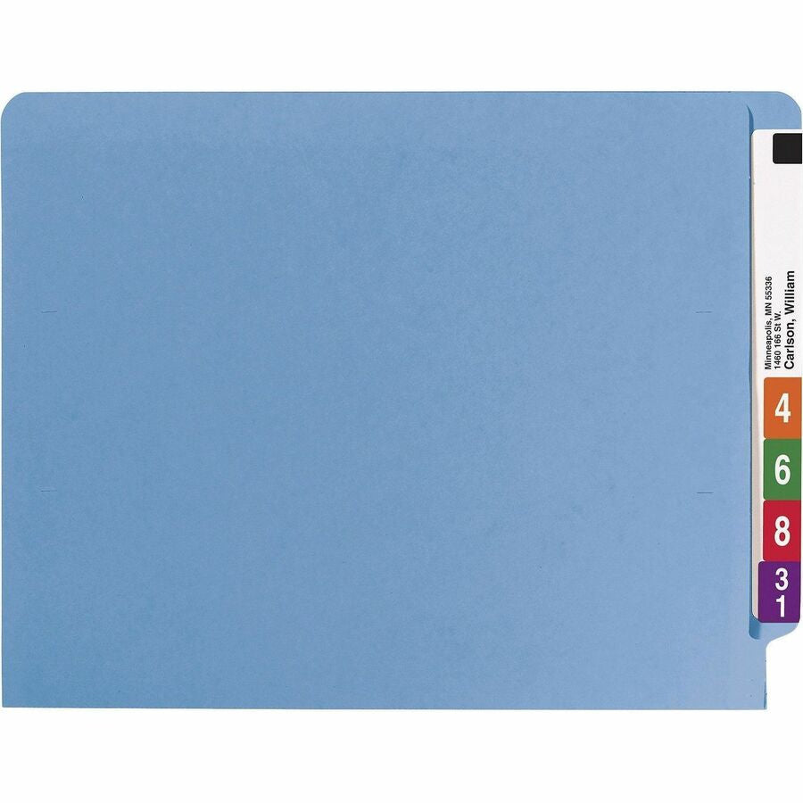 Smead Shelf-Master Straight Tab Cut Letter Recycled Fastener Folder - 8 1/2’’ x 11’’ - 3/4’’ Expansion - 2 2B