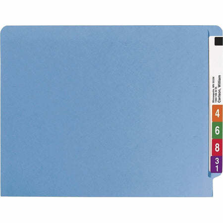 Smead Shelf-Master Straight Tab Cut Letter Recycled Fastener Folder - 8 1/2’’ x 11’’ - 3/4’’ Expansion - 2 2B