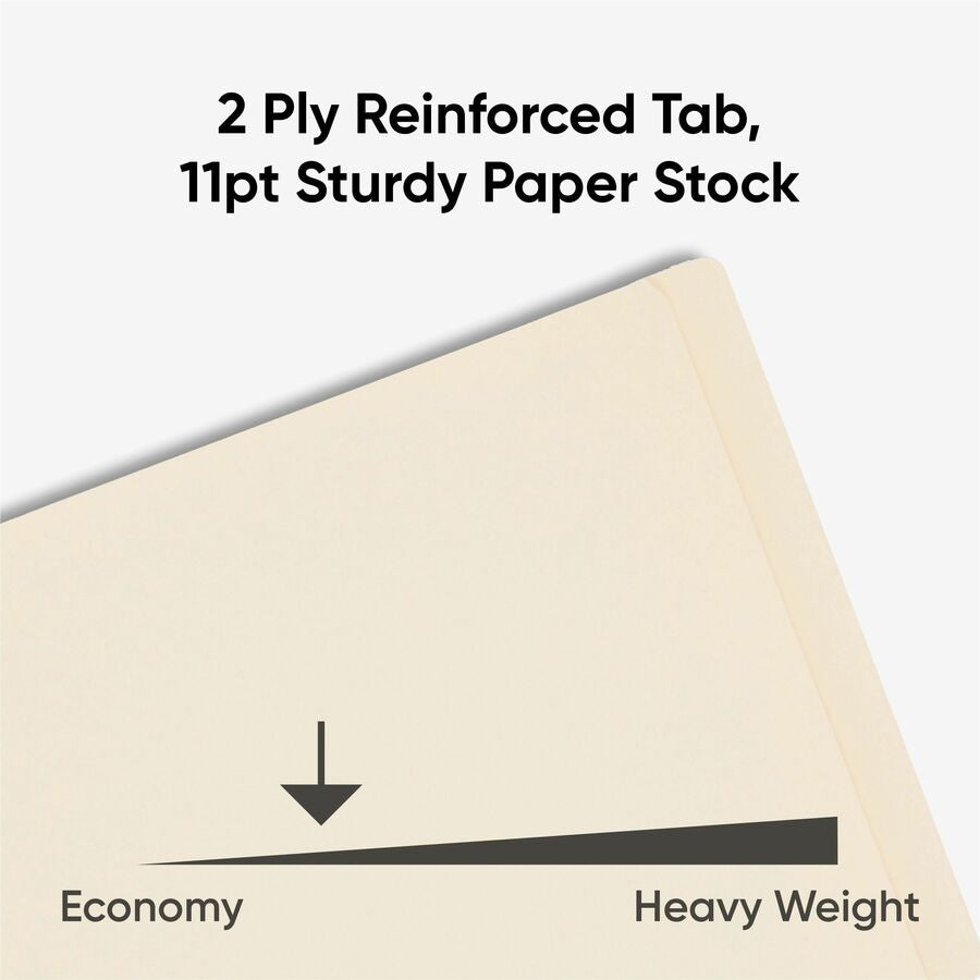 Smead Shelf-Master Straight Tab Cut Letter Recycled Fastener Folder - 8 1/2’’ x 11’’ - 3/4’’ Expansion - 2 2B