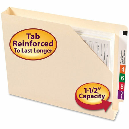 Smead Shelf-Master Straight Tab Cut Letter Recycled File Jacket - 8 1/2’’ x 11’’ - 1 Expansion - 14 pt. - 2 Plys